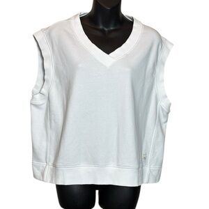 Vuori White Sleeveless V-Neck Sweatshirt Tank